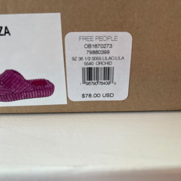 Free People Two Days in Ibiza Terry Slides Orchid Purple size 6.5 - Picture 5 of 5